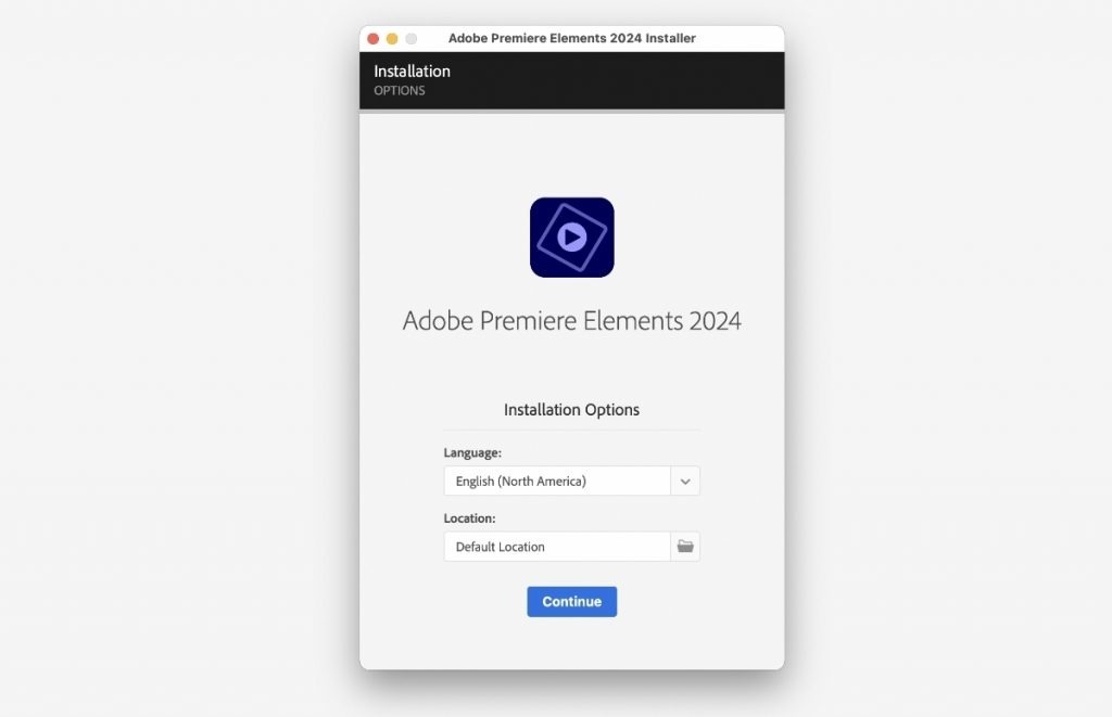 Adobe Premiere Elements instalace