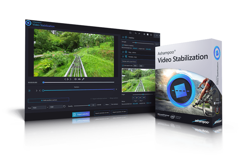 Ashampoo Video Stabilization obrázek z programu v popisu produktu.