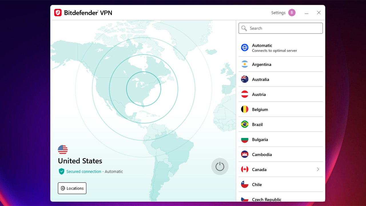 Bitdefender Premium VPN obrázek v popisu produktu.