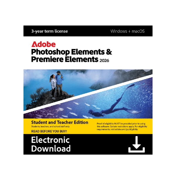 Adobe Photoshop & Premiere Elements 2026 pro studenty a učitele
