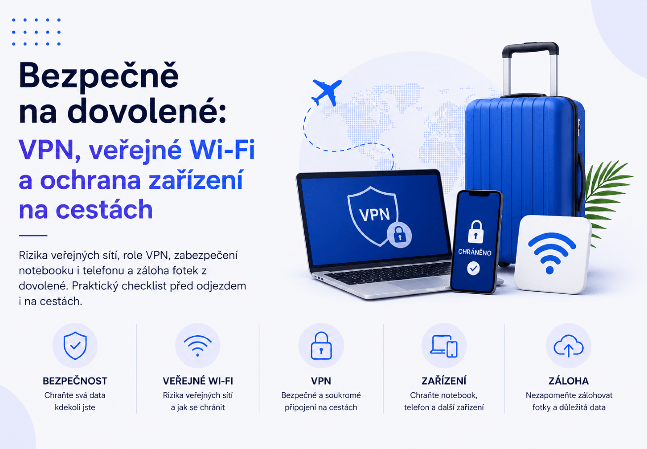 Zabezpečení notebooku a telefonu na veřejné Wi-Fi na dovolené