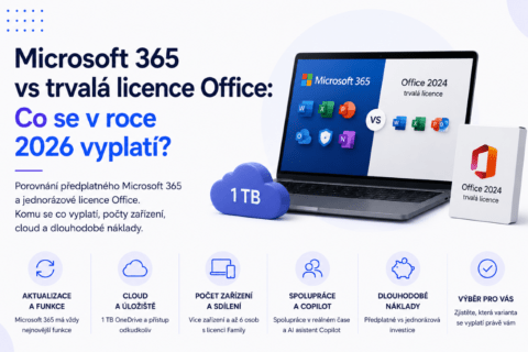 Microsoft 365 vs trvalá licence Office - srovnání 2026