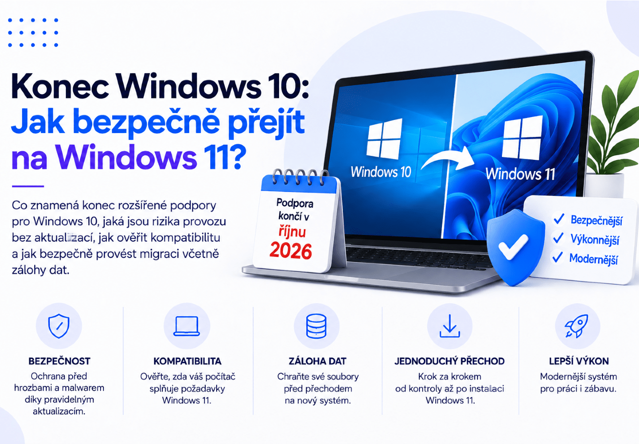Konec podpory Windows 10 - přechod na Windows 11 v roce 2026